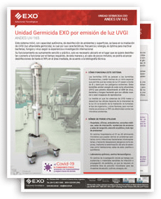 tapa Brochure Unidad Germicida Andes-165 EXO por emisión de luz UVGI